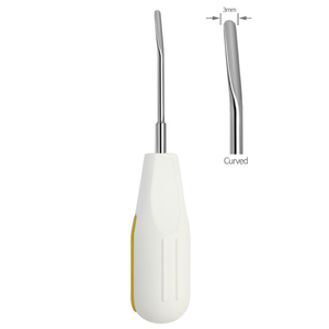 Luxating Elevator Curved 3mm <b>Silicone</b> Handle Dental Extraction Instrument Stainless Steel Root Elevator Atraumatic <b>Tool</b> - Product Image 1
