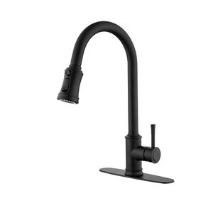 Rubinetto da cucina monocomando in acciaio inox con doccetta estraibile ad arco alto - Product Image 1