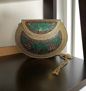 Bolso de mano tipo clutch metálico con diseño de mosaico, súper especial, resistente, de lujo, hermoso diseño, hecho en India. - Product Image 5