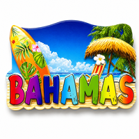Magnet Kulkas Resin Kustom Bahama 3D Suvenir Perjalanan Pulau Karibia Magnet Kulkas Pantai Tropis Grosir Pabrik