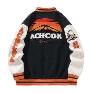 Chaqueta de Invierno Estilo Varsity con Cuello Alto, Personalizada con Logotipo OEM, Manga de Pana, Bordado Chenille, Estilo Vintage para Hombre - Product Image 2