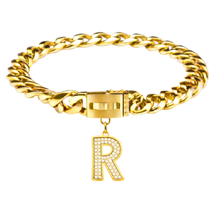 Pendentif Lettre Initiale en Or pour Collier de Chien – Breloque Personnalisée de Luxe pour Animal de Compagnie – Accessoire Élégant - Product Image 1