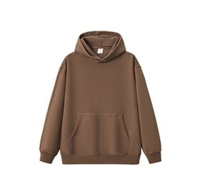 Sweat-shirt à capuche beige pour homme, coupe ample, en coton French Terry, décontracté, avec poche, pour l'automne - Product Image 5