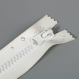 Fermeture éclair en résine blanche imperméable, très vendue, 5 #   Fermeture éclair en résine à extrémités fermées, fermeture éclair en plastique pour vêtements - Product Image 6