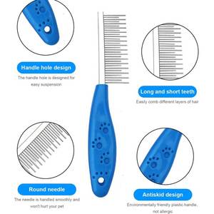 Peine de Metal Premium para el Cuidado del Cabello, Peine Suave para el Cuidado del Pelaje, Peine de Doble Acción para Eliminar Nudos y Pelo Suelto - Product Image 3