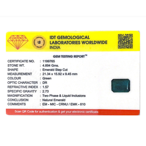 Natural Zambian Emerald 24.47 Carat Loose Gemstone Emerald Cut for Fine Jewelry - Product Image 4