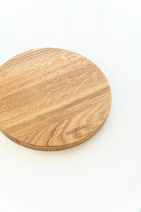 Handmade Oak Wood Serving <b>Tray</b>: Round Wooden Plate, Workspace Decor - Product Image 4