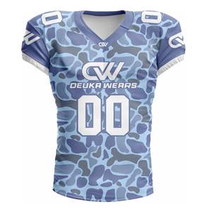 Camiseta de Fútbol Americano Sublimada con Nombre y Número del Jugador Personalizados al por Mayor, 100% Poliéster, Malla Transpirable, Ropa Deportiva para Equipos - Product Image 1