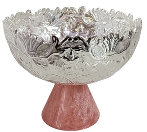 Cuenco decorativo de resina epoxi rosa brillante, artículos de comedor de pie de Metal dorado para hoteles, fiestas, eventos con Ángel para Eid Special - Product Image 2