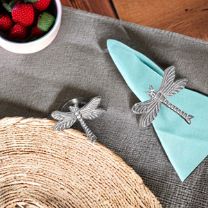 Vente chaude argent libellule en forme de rond de serviette métal cercle serviette boucle table décoration rond de serviette en gros quantité en vrac - Product Image 2