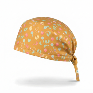 Cotton Polyester Fabric <b>Caps</b> Private Pattern Print Cutest Bow Knot <b>Scrub</b> <b>Caps</b> Elastic <b>Scrub</b> Hats With Spiral Hair Ties - Product Image 3