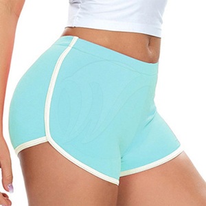 Shorts Deportivos de Cintura Baja, Color Azul Claro, Transpirables, de Secado Rápido, Spandex/Poliéster, para Mujer, Diseño Personalizado, Popular - Product Image 5