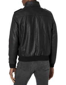 Chaqueta de Motociclista de Cuero Genuino para Hombre, Cuello Camisero, Cierre de Cremallera, Color Sólido, Estilo Biker, Abrigo de Otoño - Product Image 2