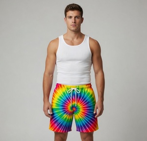 Vivid Fuchsia Turquoise Spiral Burst Tie Dye Premium Sublimation Mesh Performance Shorts Moisture Wicking Comfort Fit Men Women - Product Image 6