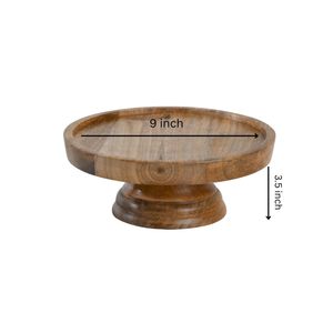 Support à gâteau élégant en bois massif, écologique et non toxique, finition lisse, base surélevée pour la présentation de gâteaux, cupcakes, pâtisseries, mariages - Product Image 3