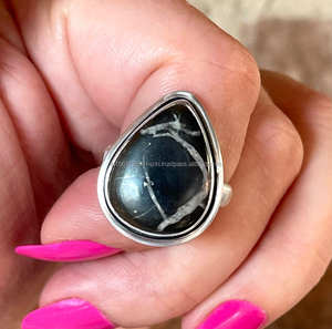 925แหวนชุบเงินแท้เครื่องประดับหรูปรับได้สีดำ - Product Image 6