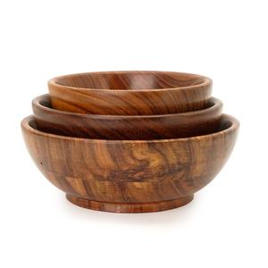 Gran oferta 100% cuenco de madera de acacia hecho a mano pulido ecológico 100% a prueba de fugas para ensalada de frutas para el hogar hoteles restaurantes - Product Image 3
