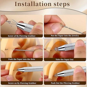 Stainless Steel Body Jewelry Taper And Ball Grabber Tool Set For 14G 16G 18G 20G Professional <b>Piercing</b> - Product Image 5