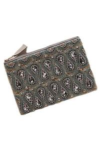 Porte-monnaie artisanal perlé, mini-sac élégant brodé pour pièces de monnaie, espèces et cartes au meilleur prix - Product Image 4