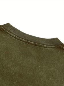 Camiseta de Hombre de Alta Calidad con Lavado Ácido, Hecha a Medida, 100% Algodón, Tejido de Punto, Ecológica, Estilo Urbano, Nueva, Cuello Redondo, Estilo Casual - Product Image 3