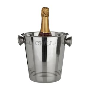 Accessoire de table élégant pour champagne, seau de service moderne et sophistiqué, décor métallique haut de gamme pour événements. - Product Image 3
