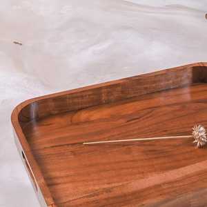 Bandeja Cuadrada de Madera de Acacia para Servir Desayuno, con Asas, Venta al por Mayor, Natural House - Product Image 2