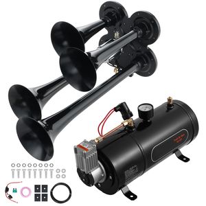 ชุดแตรลมรถยนต์ 4 แตร สำหรับรถกระบะ 150dB พร้อมคอมเพรสเซอร์ลม 12V 120 psi และถังลม 0.8 แกลลอน/3 ลิตร 12/24v - Product Image 1
