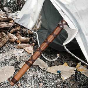 Hache de camping artisanale à manche en bois avec lame en acier au carbone, outil de survie en plein air, hache de brousse pour la chasse et la nature sauvage - Product Image 5