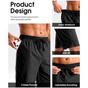 Shorts de Playa para Hombre, de Secado Rápido, Tejido 100% Poliéster, Cintura Alta Elástica, Bolsillos con Estampado por Transferencia de Calor - Product Image 4