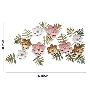 Metal Floral Wall Art Decor Contemporary Handmade Hanging Accent for Living Room Interior Design - Product Image 5