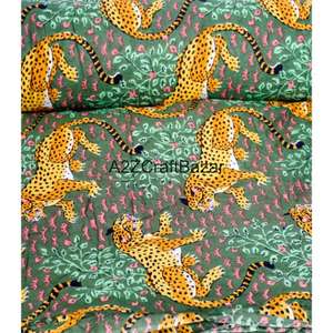 Tissu d'habillement 100% coton tissé, imprimé au bloc, écologique, respirant, séchage rapide, léger, style croisé, du Rajasthan pour femmes et jeunes filles - Product Image 5