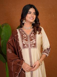 Designer Multi-Thread Embroidery Anarkali Suit Set for Festive & Wedding Wear - Product Image 3