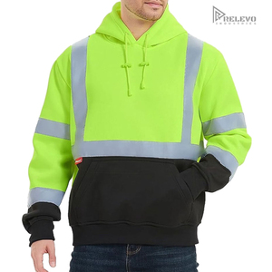 เสื้อฮู้ดดี้นิรภัยสำหรับงานก่อสร้างผู้ชาย ANSI ความปลอดภัยสูง มองเห็นได้ชัดเจน 100% ผ้าฝ้าย พิมพ์โลโก้และดีไซน์ตามสั่ง ลายพื้นเรียบ แขนยาว - Product Image 1