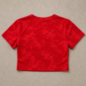เสื้อยืดครอปทรงเข้ารูปสำหรับผู้หญิง พรีเมียม ตกแต่งด้วยลายหัวใจประดับเพชร ดีไซน์ลำลองทันสมัย เสื้อแฟชั่นกราฟิกทรงเข้ารูป สไตล์สตรีทแวร์ - Product Image 4