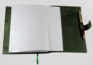 Journal en cuir de buffle vert fait main, rechargeable, pages vierges pour carnet de voyage - Product Image 6