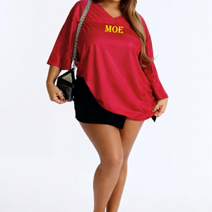 Camiseta de malla transpirable de alta calidad para mujer 2026, jersey de fútbol americano oversize con cuello en V, venta al por mayor, OEM, marca privada - Product Image 6