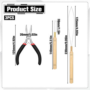 Pince à extensions capillaires, kit d'élimination des micro-perles, outil professionnel de retrait des micro-perles, outil d'enfilage de boucles capillaires, durable - Product Image 4