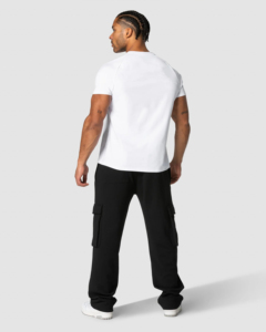 T-shirt pour homme coupe classique col rond - Coton extensible et élasthanne respirant anti-boulochage style urbain 220g - Product Image 1