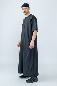 <b>Men</b> Juba Comfortable Islamic Traditional Clothing Long Muslim Robe Modest Loose Fit Breathable Material - Product Image 3