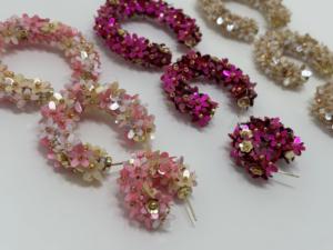 Pendientes de Aro con Lentejuelas Florales para Mujer, Hechos a Mano, con Cuentas, Joyería Moderna, Regalo - Product Image 4