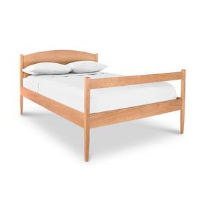 Wholesale Mid-Century Modern Solid Wood <b>Bed</b> | Arched Slab Headboard Round Tapered Leg <b>Bed</b> - Product Image 5