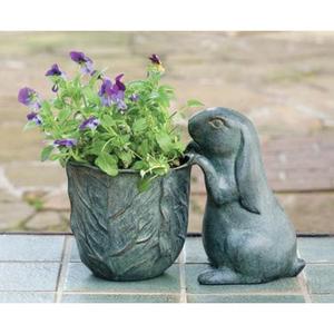 Statue de grenouille artisanale finition antique méditant sur une feuille de lotus, décoration extérieure à poser au sol - Product Image 4