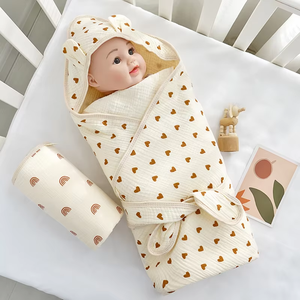 ผ้าห่อตัวเด็กมีฮู้ด ลายพิมพ์รุ้ง นุ่ม น้ำหนักเบา สำหรับเด็กทารก - Product Image 5