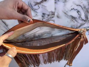 Recién llegado, bolso transparente con flecos, elegante bolso de cuero tallado a mano, bolsos de cuero multiusos para mujer multiusos - Product Image 6