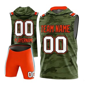 Custom Camouflage 7v7 Flag Football Uniform Set Newest Design Sleeveless American Uniform Camo 7on7 Flag Football Jerseys - Product Image 1