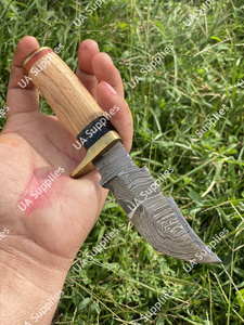 มีดเหล็กดามัสกัสเกรดอุตสาหกรรม คุณภาพสูง รองรับ OEM/ODM ปรับแต่งได้ ขายส่ง คมกริบ ใช้ได้ทั้ง EDC ล่าสัตว์ ตั้งแคมป์ พร้อมปลอกมีด - Product Image 6