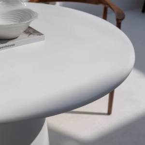 โต๊ะรับประทานอาหารวานดานา ออเรโอ เมอริโน ไวท์ ไมโครคอนกรีต ดีไซน์ร่วมสมัยทันสมัย - Product Image 4