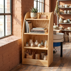 Librería Moderna de Madera de 4 Niveles con Panel Trasero, Diseño que Ahorra Espacio para el Hogar, Oficina, Sala de Estar, Estilo Escandinavo - Product Image 4