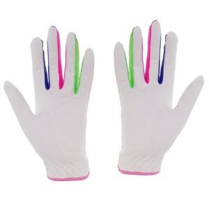 Women's White Golf <b>Gloves</b> Pink Trim Breathable Soft <b>Grip</b> Custom Logo OEM Premium Sports Golf <b>Glove</b> Left Hand - Product Image 3