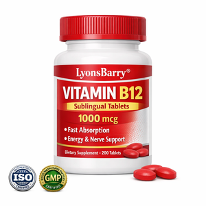 Tabletas Sublinguales de Vitamina B12 1000 mcg, Absorción Rápida, Energía y Apoyo Nervioso, Marca Privada OEM, GMP - Product Image 1